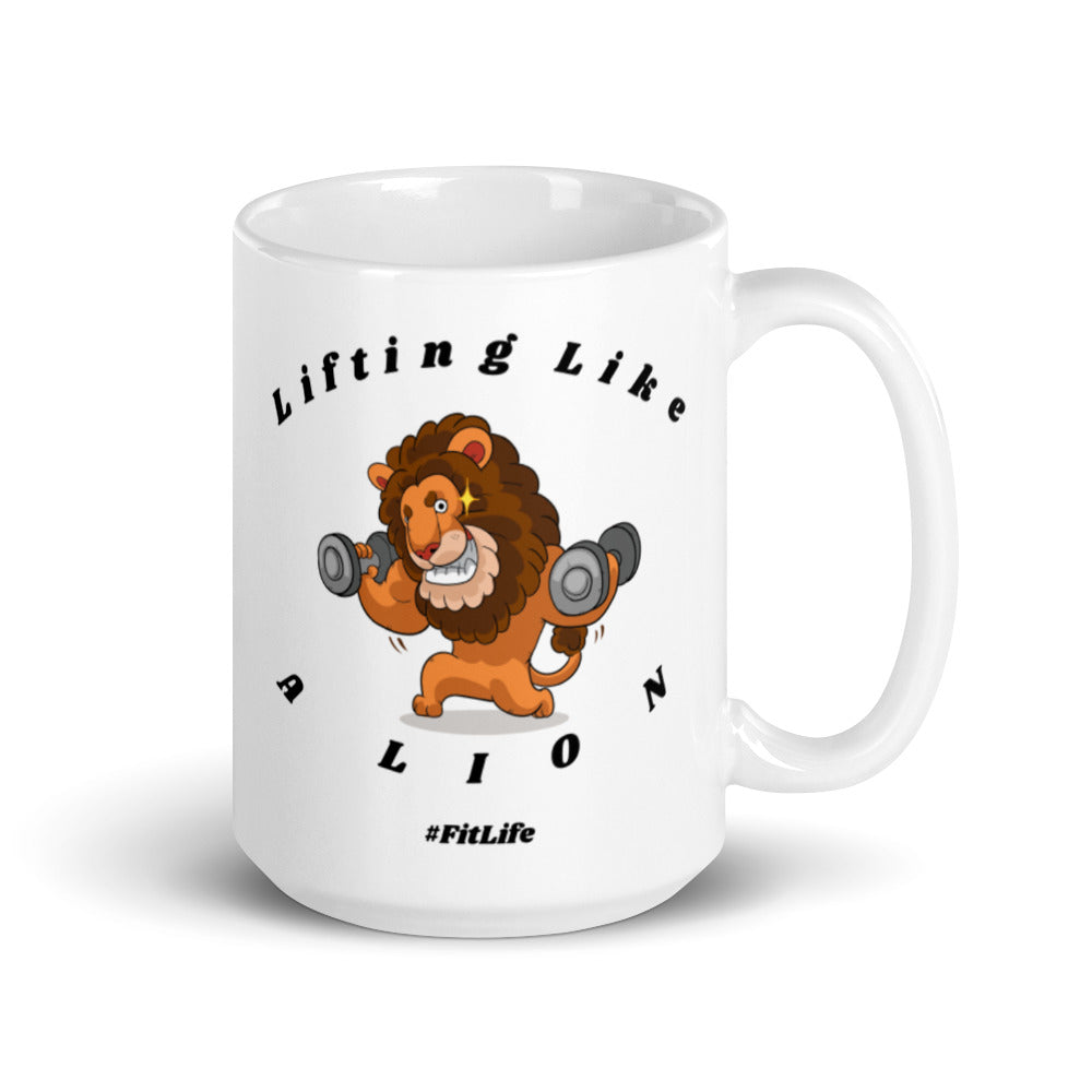Funny Workout Gift Mug Fitness Fanatic Fun Mug Lifting Like A Lion Fit Life
