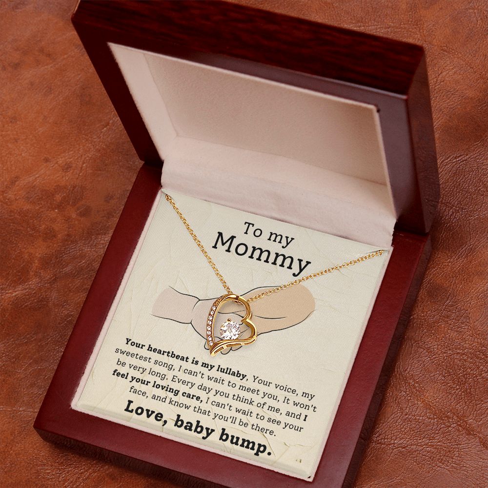 To My Mommy Your Heartbeat Is My Lullaby Forever Love Necklace