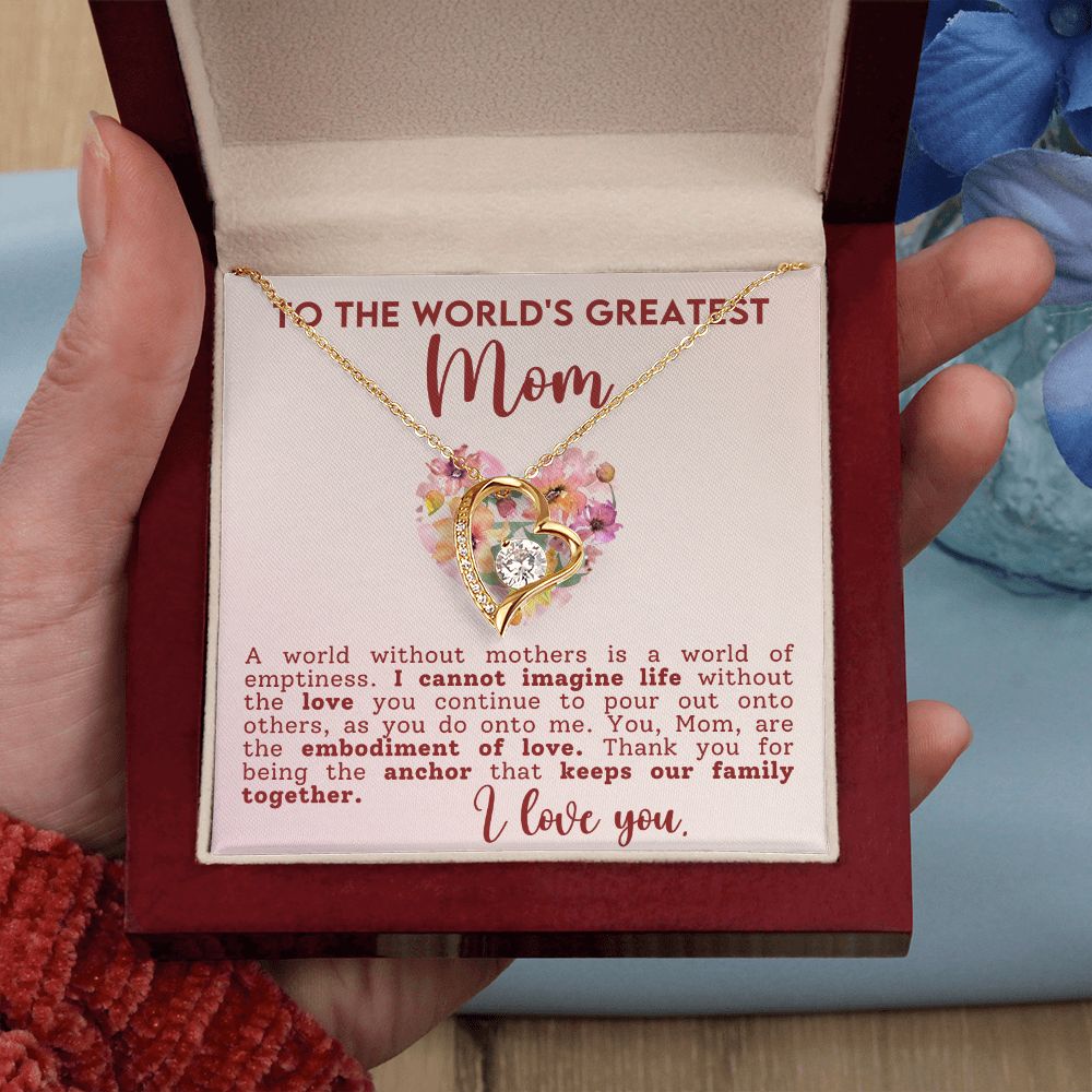 To The Worlds Greatest Mom Forever Love Necklace