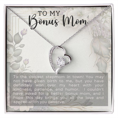 To My Bonus Mom The Coolest Stepmom Forever Love Necklace
