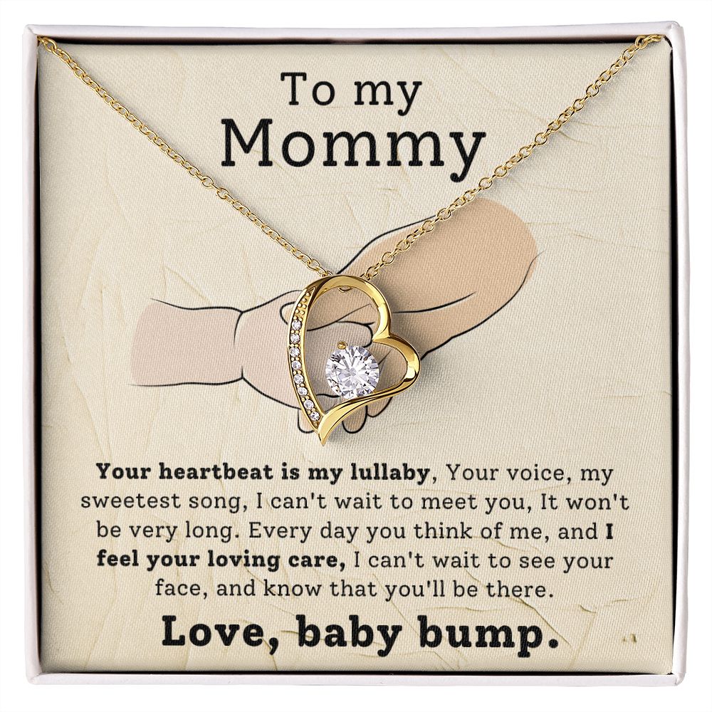 To My Mommy Your Heartbeat Is My Lullaby Forever Love Necklace
