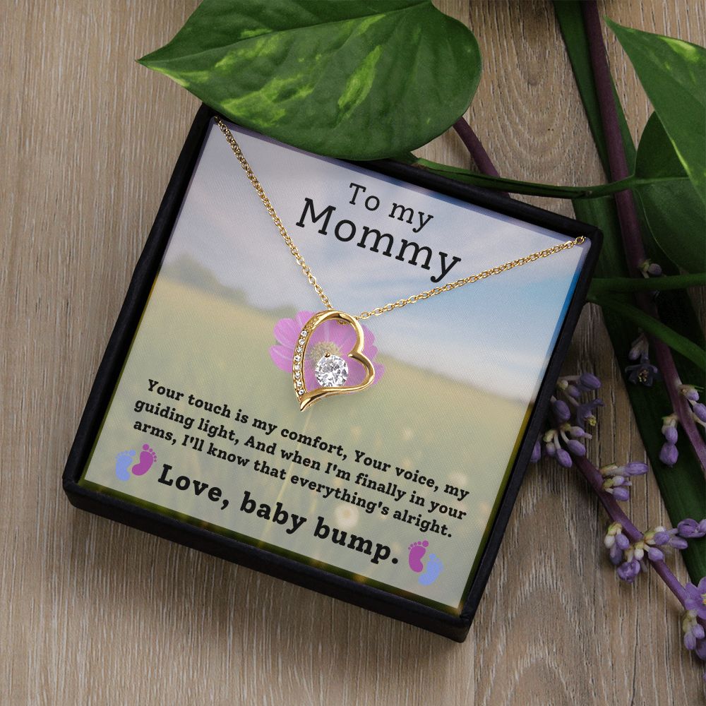 To My Mommy Love Baby Bump Forever Love Necklace