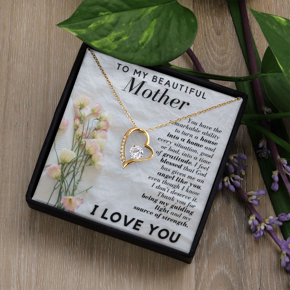 To My Beautiful Mother House Into A Home Forever Love Necklace