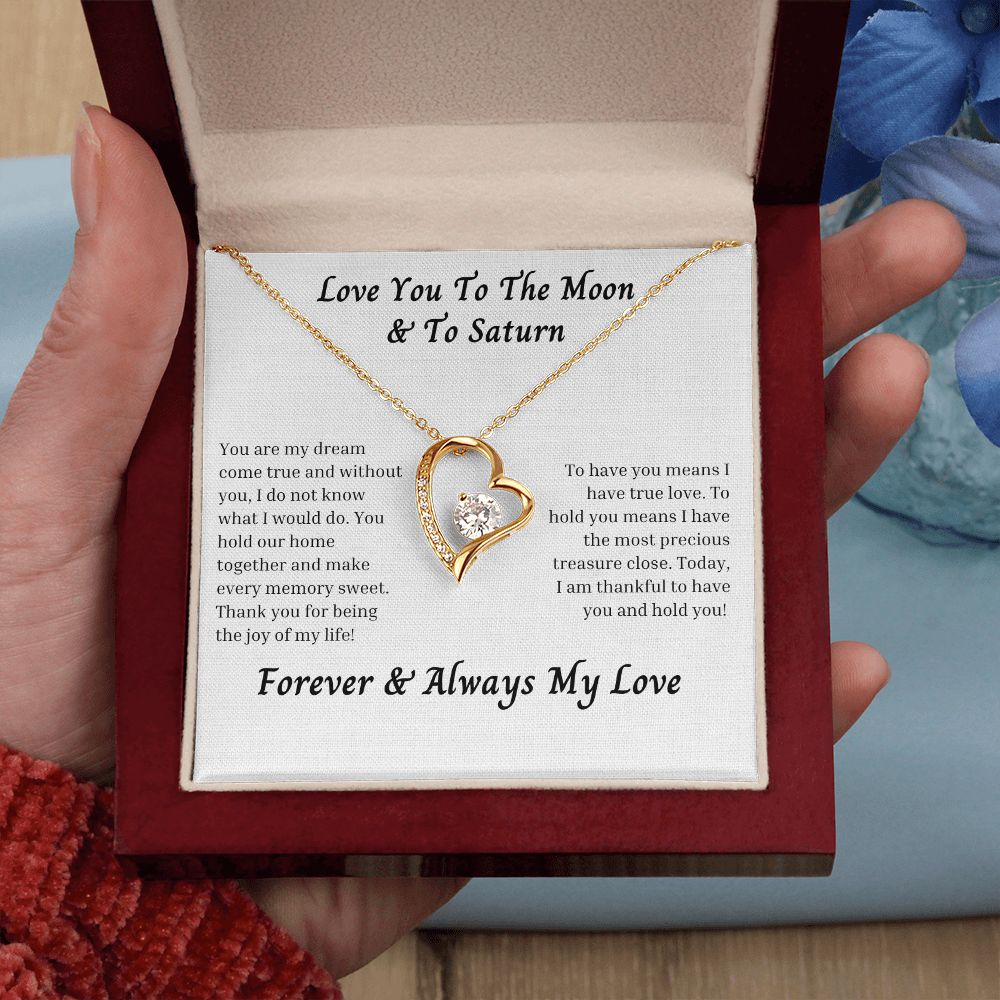 Love You To The Moon And To Saturn 006 Forever Love Necklace