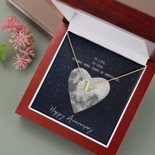 Anniversary Gift for Wife, Everlasting Love, Solid 14K Gold Diamond Necklace, Christmas Gift for Wife from Husband, Gift For Fiancé, Necklace For Girlfriend