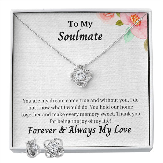 Soulmate - You Are My Dream Come True - Love Knot Necklace Set