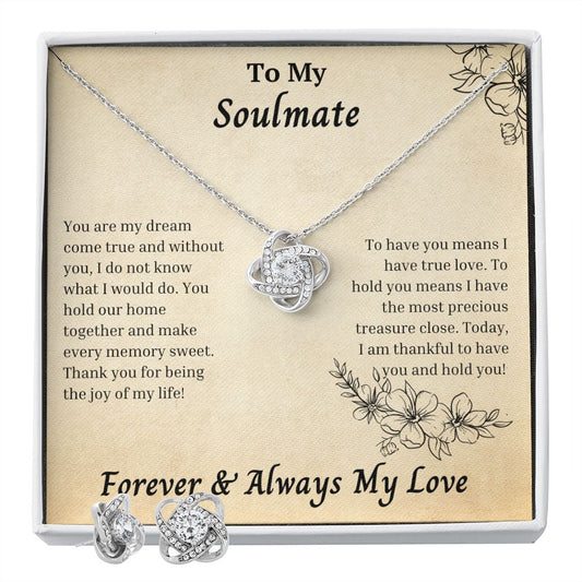 Soulmate - To Hold You Means I Have The Most Precious Treasure Close - Love Knot Necklace Set