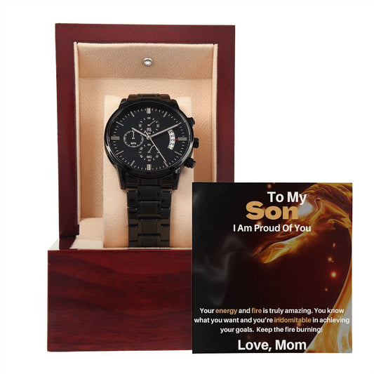 Son - I Am Proud Of You, Love Mom - Chronograph Watch