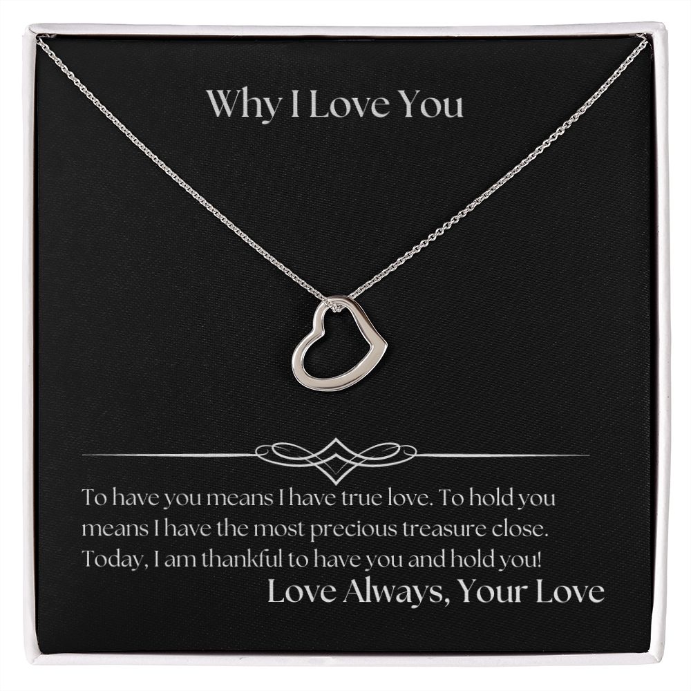 Why I Love You 002 Delicate Heart Necklace