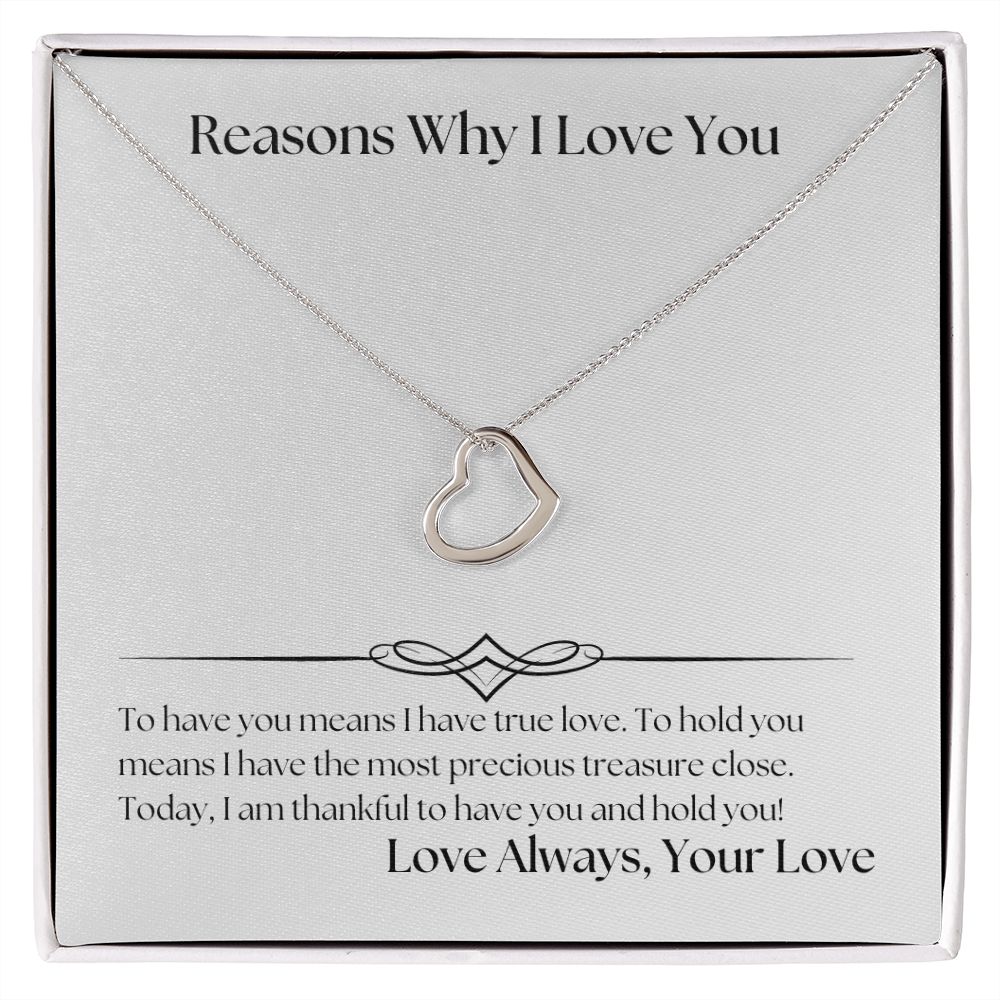 Reasons Why I Love You 001 Delicate Heart Necklace