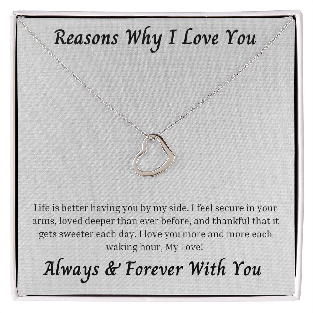 Reasons Why I Love You 004 Delicate Heart Necklace