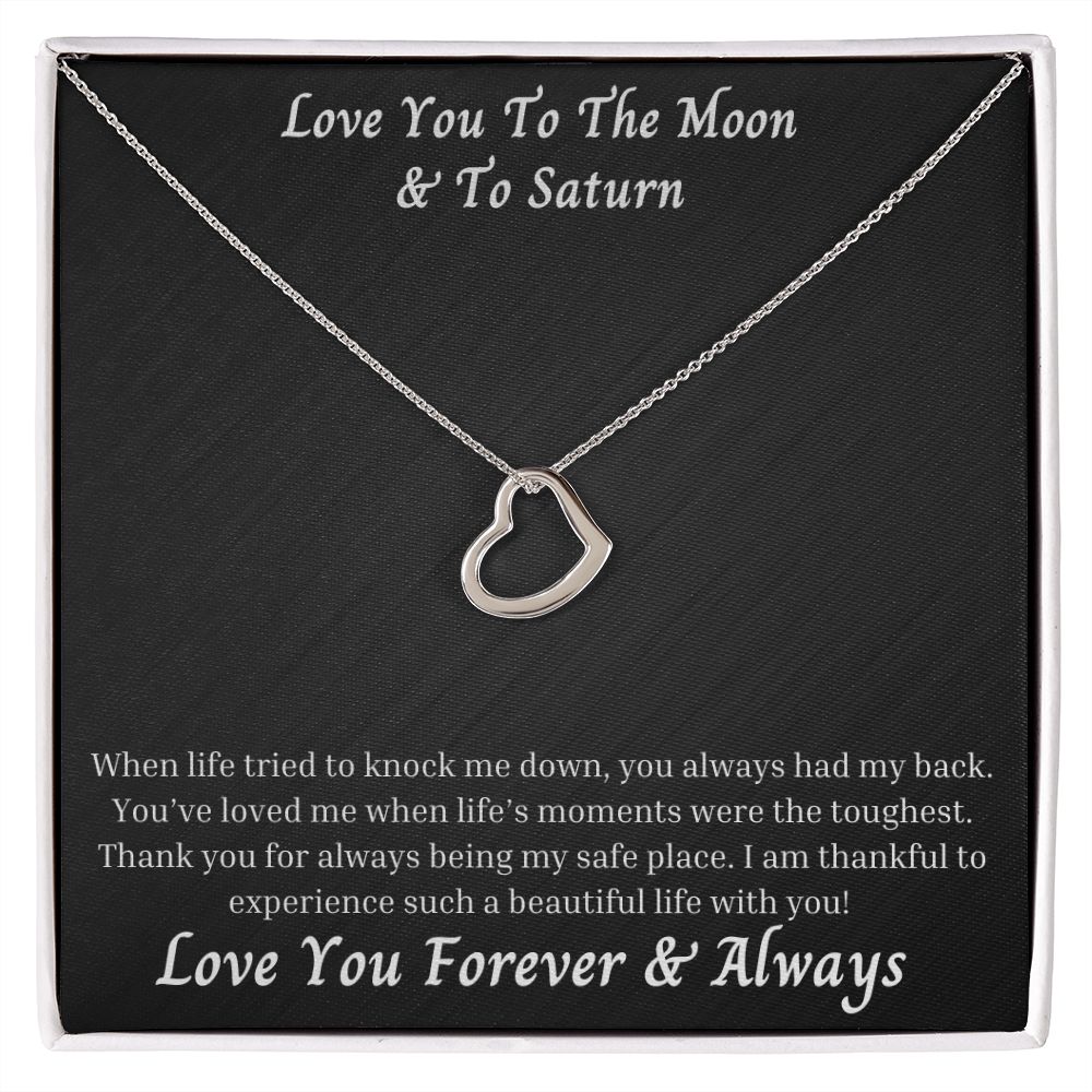 Love You To The Moon And To Saturn 009 Delicate Heart Necklace