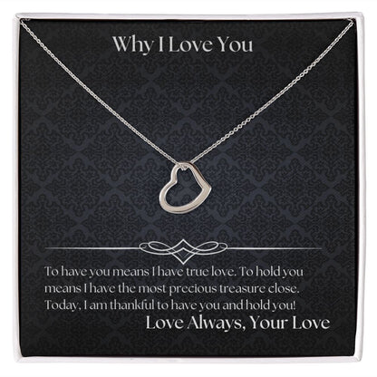 Why I Love You 003 Delicate Heart Necklace