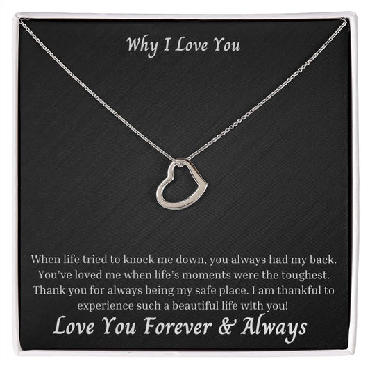 Why I Love You 009 Delicate Heart Necklace