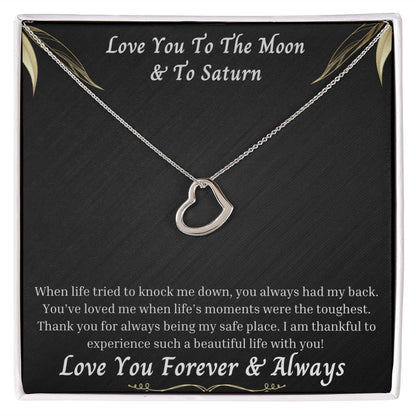 Love You To The Moon And To Saturn 010 Delicate Heart Necklace