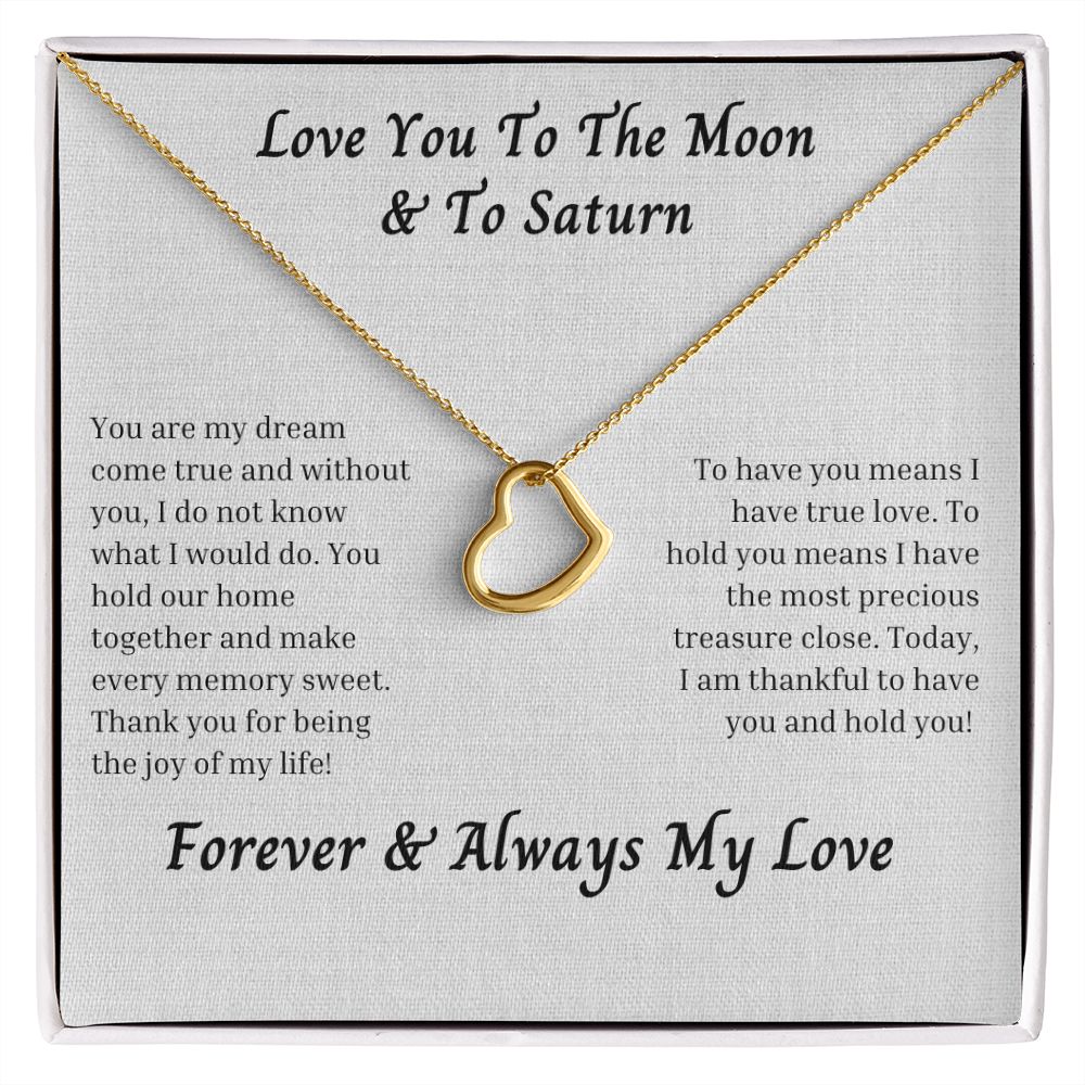 Love You To The Moon And To Saturn 006 Delicate Heart Necklace