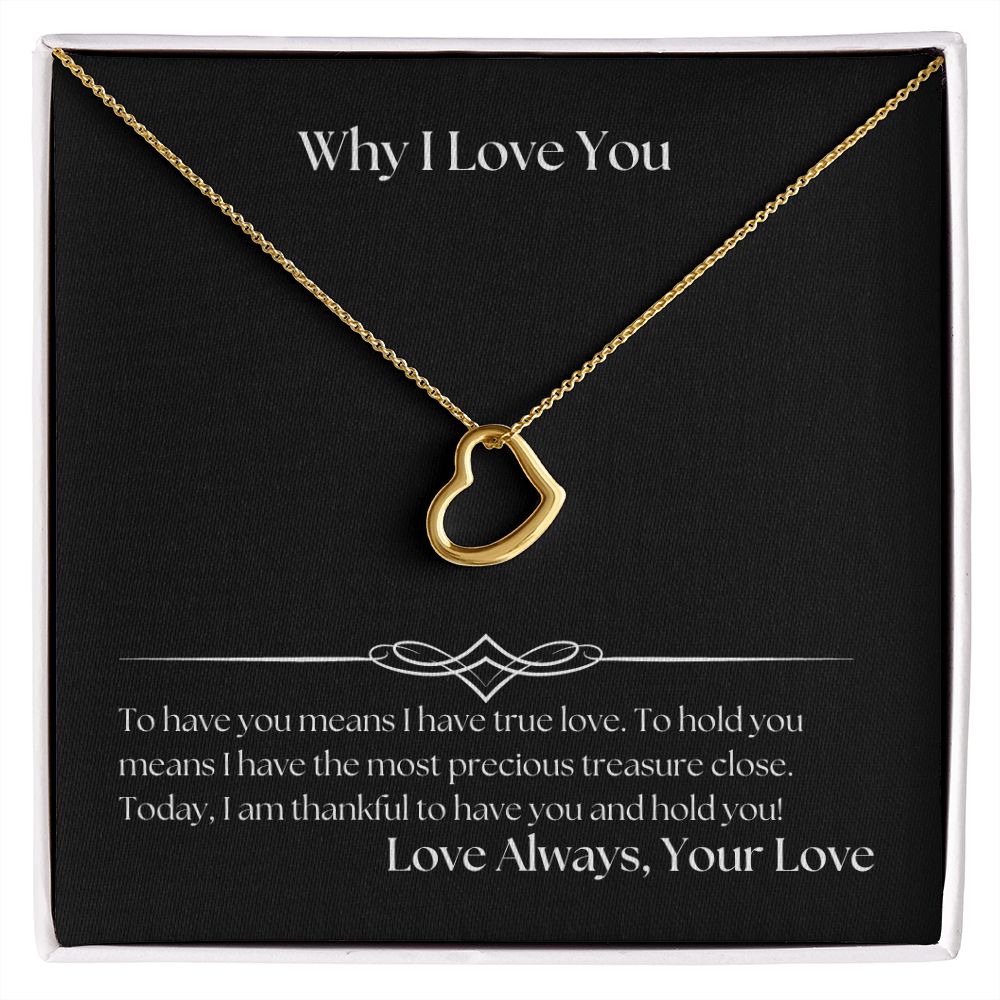 Why I Love You 002 Delicate Heart Necklace