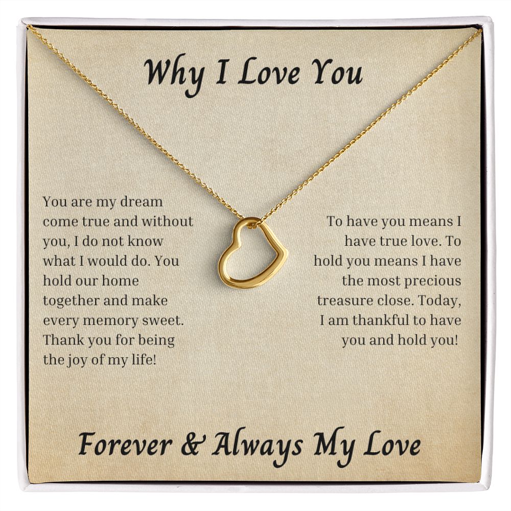 Why I Love You 007 Delicate Heart Necklace
