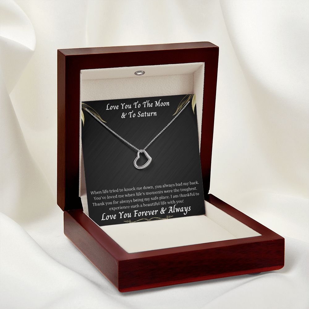 Love You To The Moon And To Saturn 010 Delicate Heart Necklace