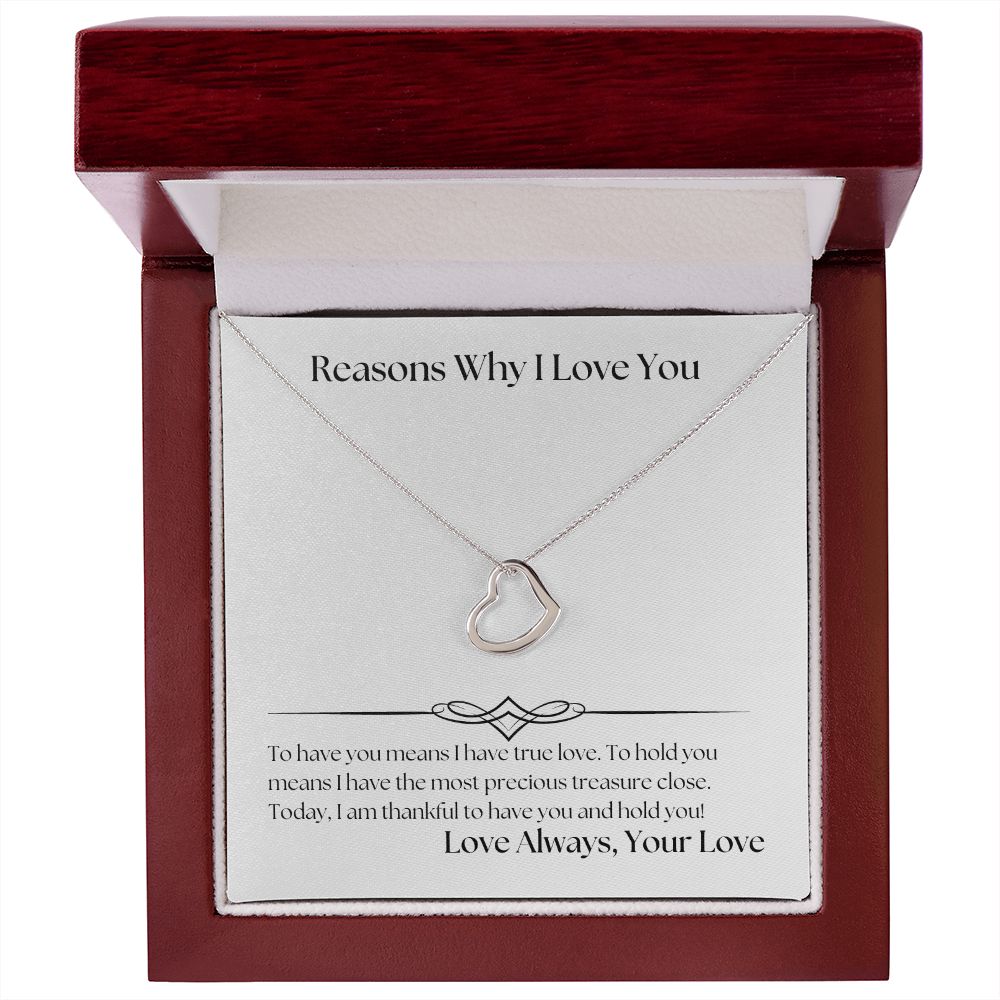 Reasons Why I Love You 001 Delicate Heart Necklace