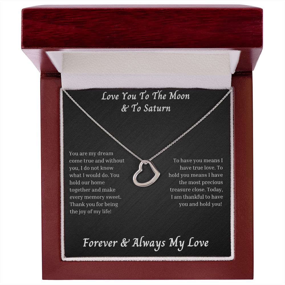 Love You To The Moon And To Saturn 011 Delicate Heart Necklace