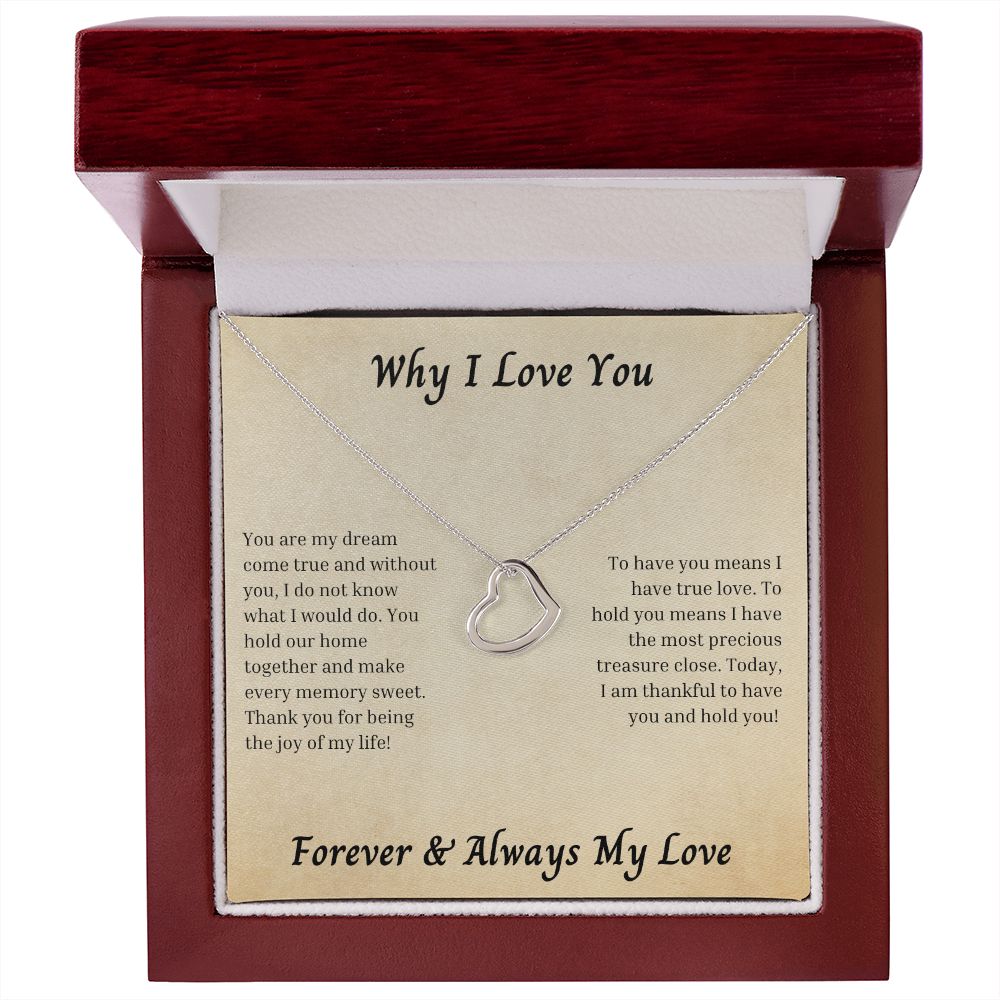 Why I Love You 007 Delicate Heart Necklace