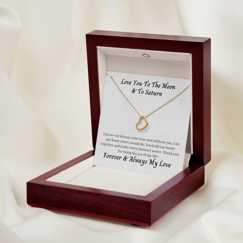 Love You To The Moon And To Saturn 005 Delicate Heart Necklace