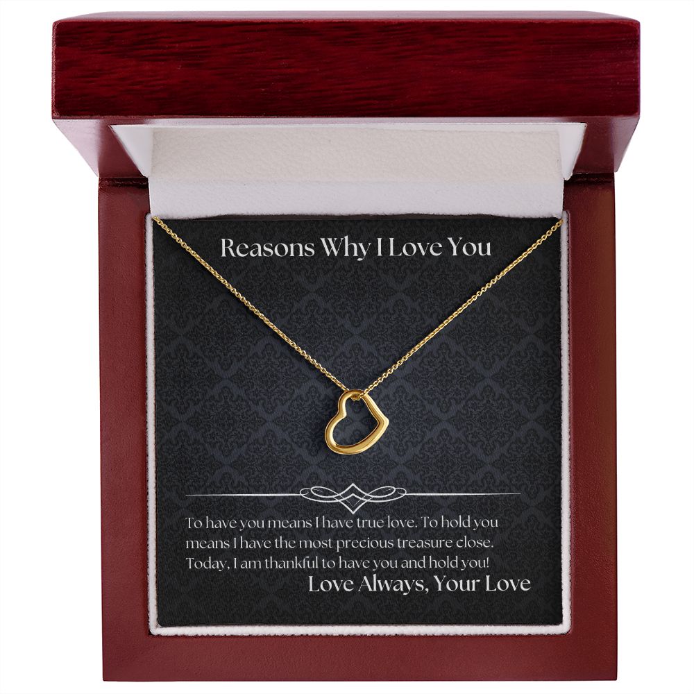 Reasons Why I Love You 003 Delicate Heart Necklace