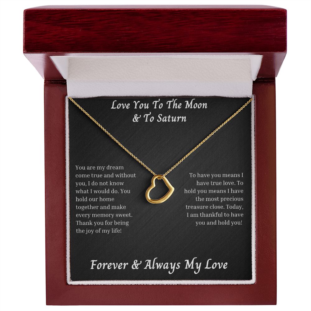 Love You To The Moon And To Saturn 011 Delicate Heart Necklace