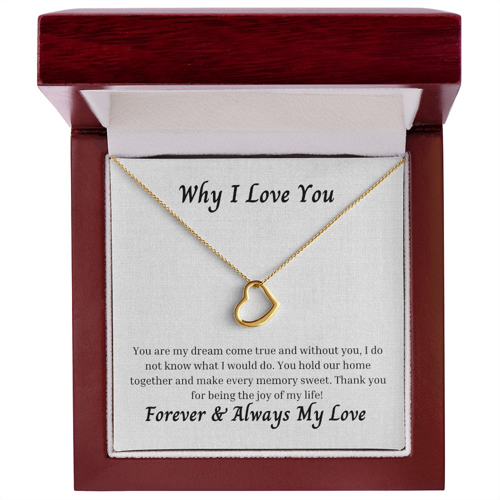 Why I Love You 005 Delicate Heart Necklace