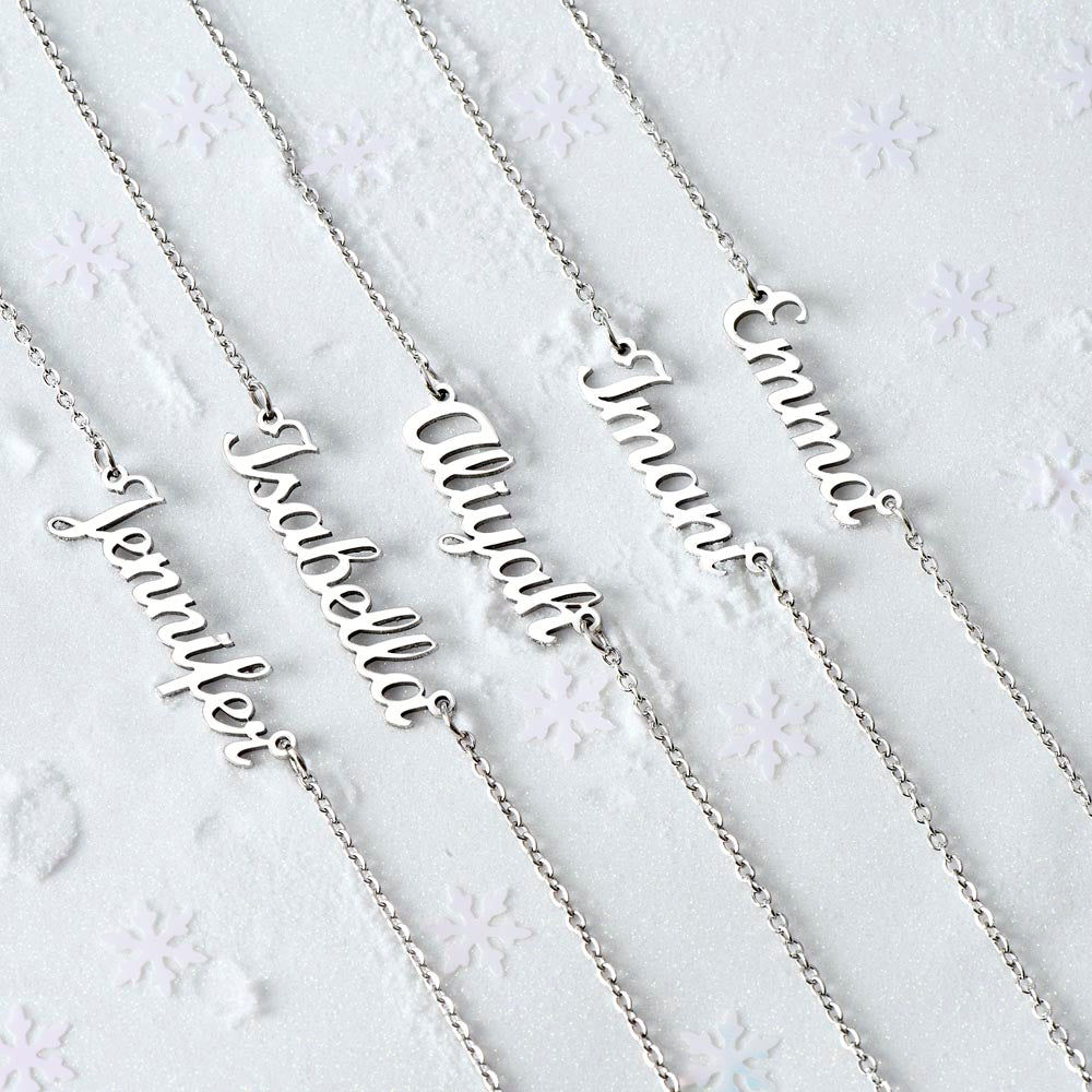 December Narcissus Flower 004 Personalized Name Necklace