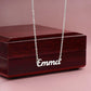 January Carnation Flower 001 Personalized Name Necklace