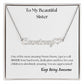 To My Beautiful Sister - Personalized Name Necklace with Heart