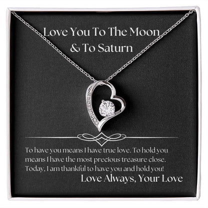 Love You To The Moon And To Saturn 002 Forever Love Necklace