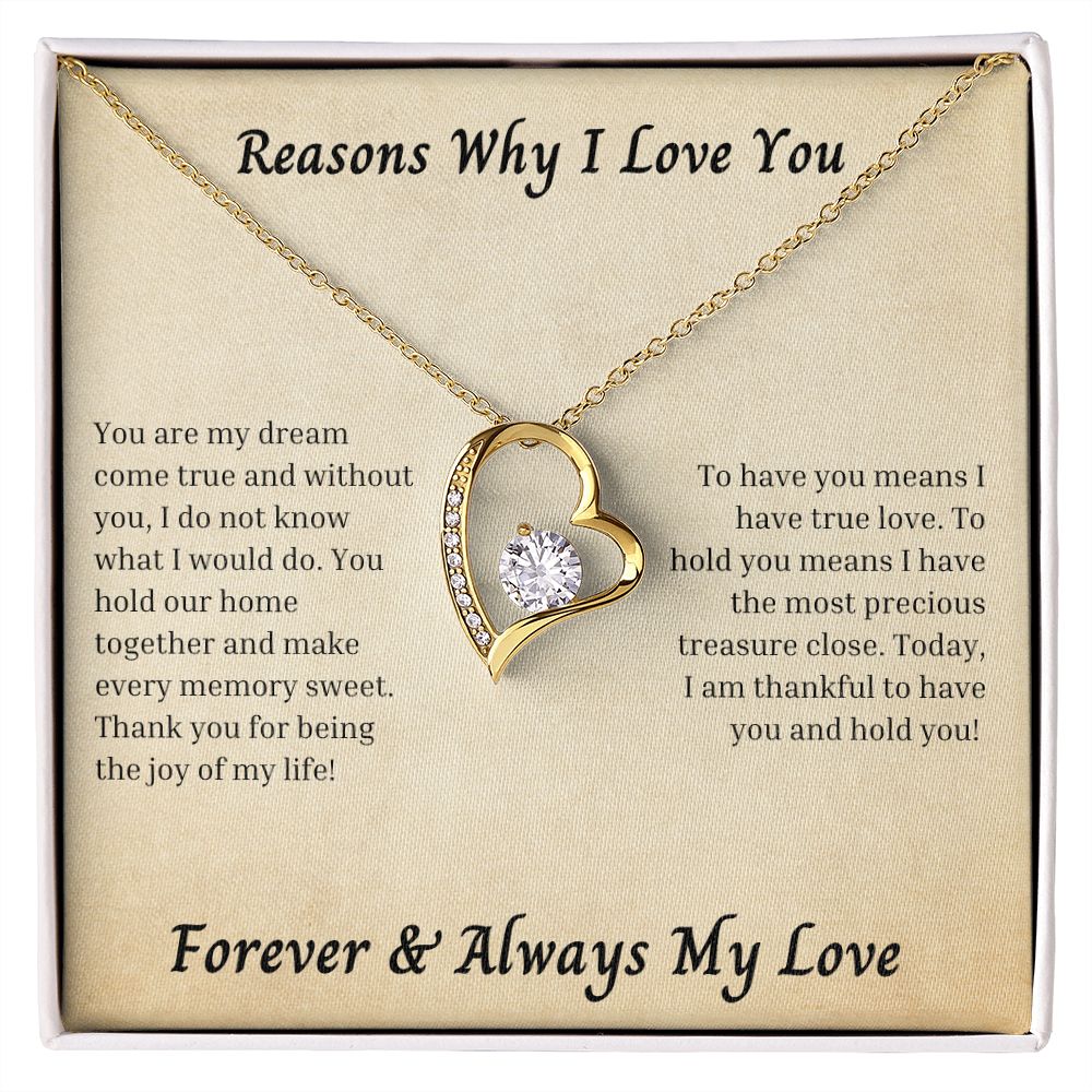 Reasons Why I Love You 007 Forever Love Necklace