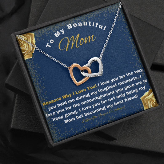 Reasons Why I Love You, Mothers Day Gift from Daughter, Sentimental Gift for Mom Birthday From Daughter, Message Necklace For Mom, From Son
