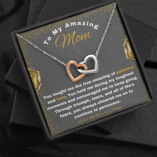 Patience And Love, Mothers Day Gift from Daughter, Sentimental Gift for Mom Birthday From Daughter, Mom Necklace From Son, Message Necklace For Mom