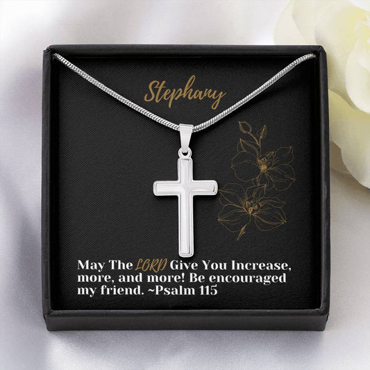 Personalized Cross Necklace Silver Cross Jewelry Birthday Gift Mother's Day Gift Father's Day Memorial Jewelry Christian Gifts