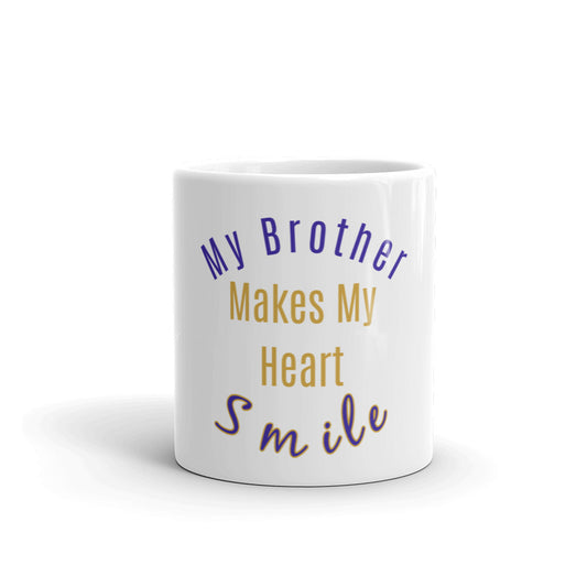 Best Brother Coffee Mug, Best Brother Gift, Brother Birthday Gifts, My Brother Makes My Heart Smile Gift Mug