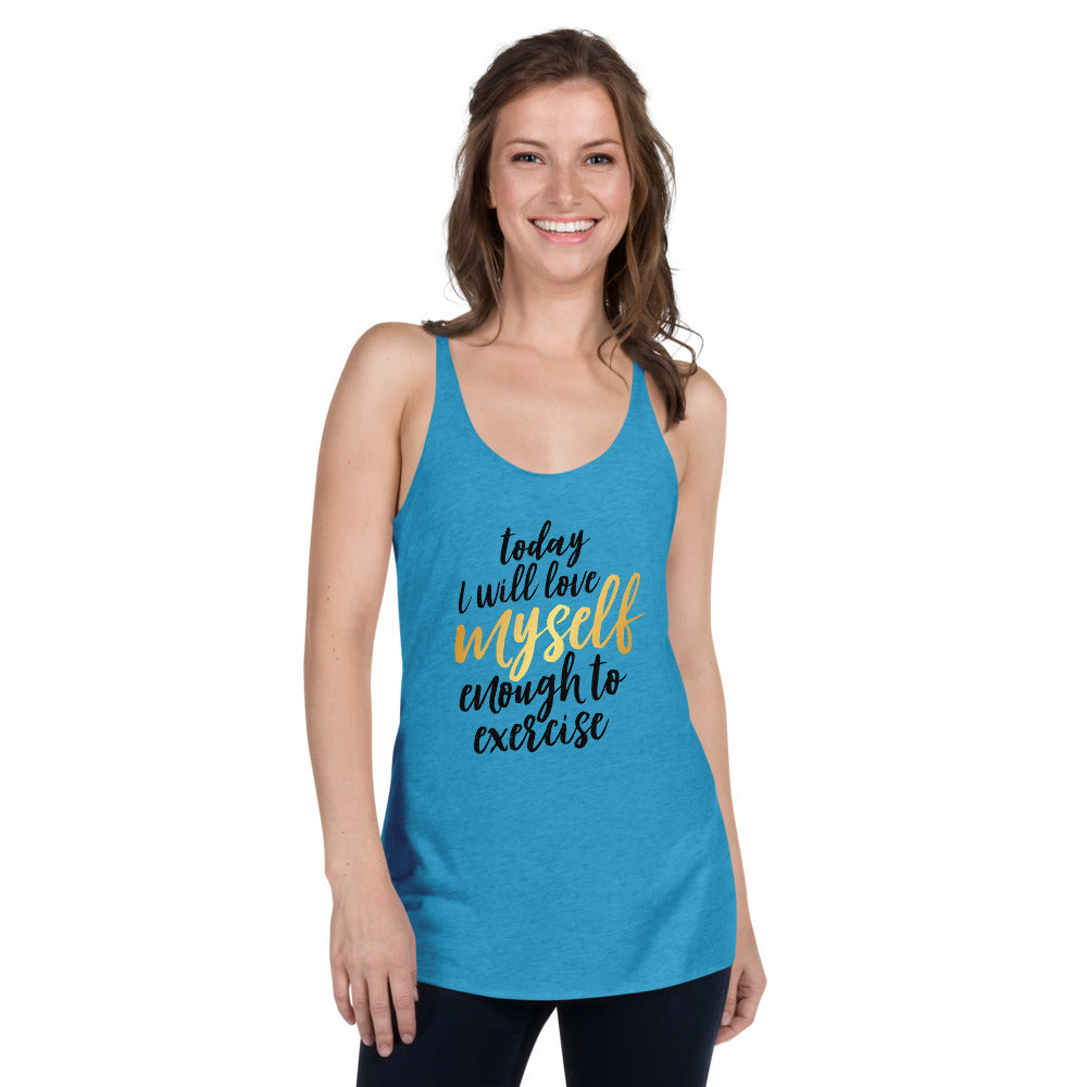 Workout Fitness Gift Women's Racerback Tank, Selfcare