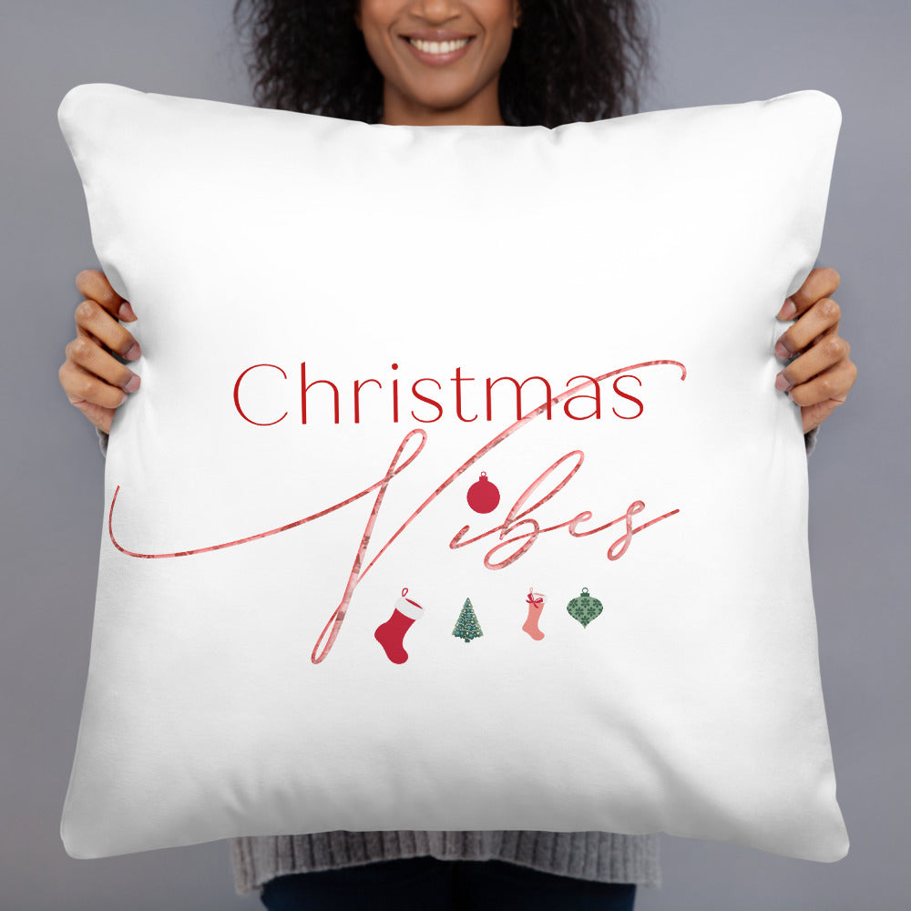 Christmas Vibes Basic Pillow, Great Christmas Gift, Gift For Christmas, Holiday Season, Good Vibes, Holiday Fun, Pillow Talk, Christmas