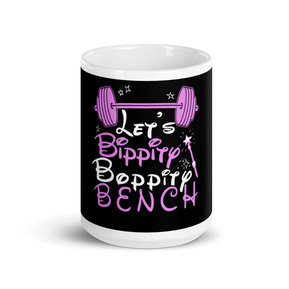 Fitness Workout Gift Mug, Let's Bippity Boppity BENCH Mug