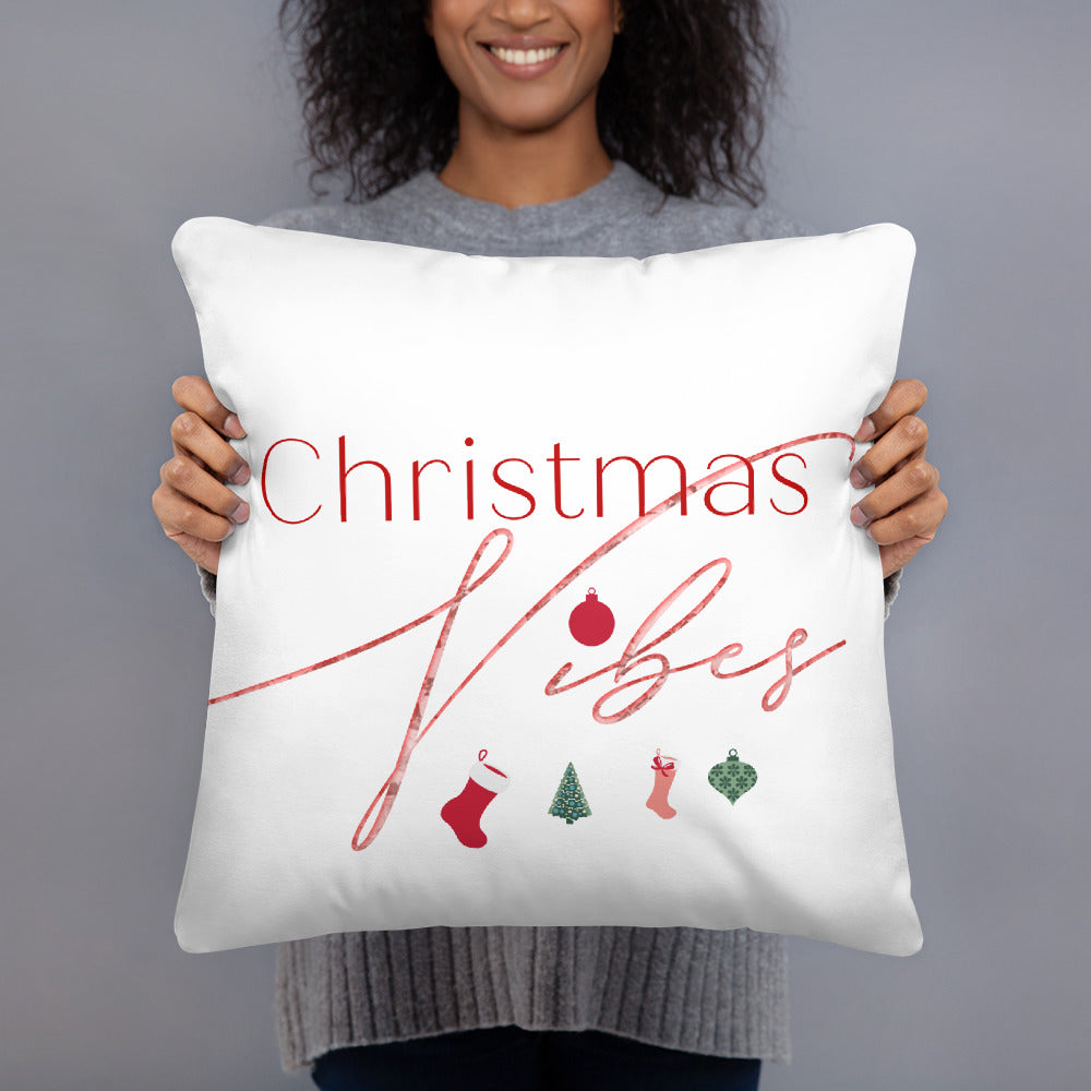 Christmas Vibes Basic Pillow, Great Christmas Gift, Gift For Christmas, Holiday Season, Good Vibes, Holiday Fun, Pillow Talk, Christmas