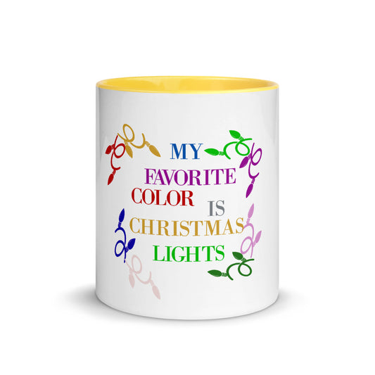 My Favorite Color Is Christmas Lights Mug with Color Inside, Gift For Her, Christmas Gift Mug, Christmas Funny, Humor Christmas Mug, Mugdom