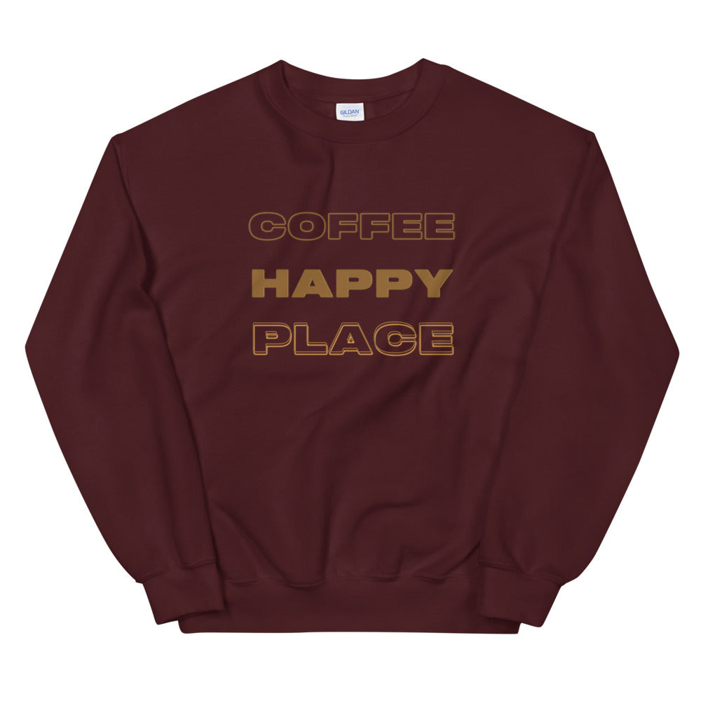 Coffee Happy Place Sweatshirt, Coffee Sweatshirt For Women, Mom Sweater, Funny Sweatshirt, Coffee Please Shirt, Gift For Coffee Lover