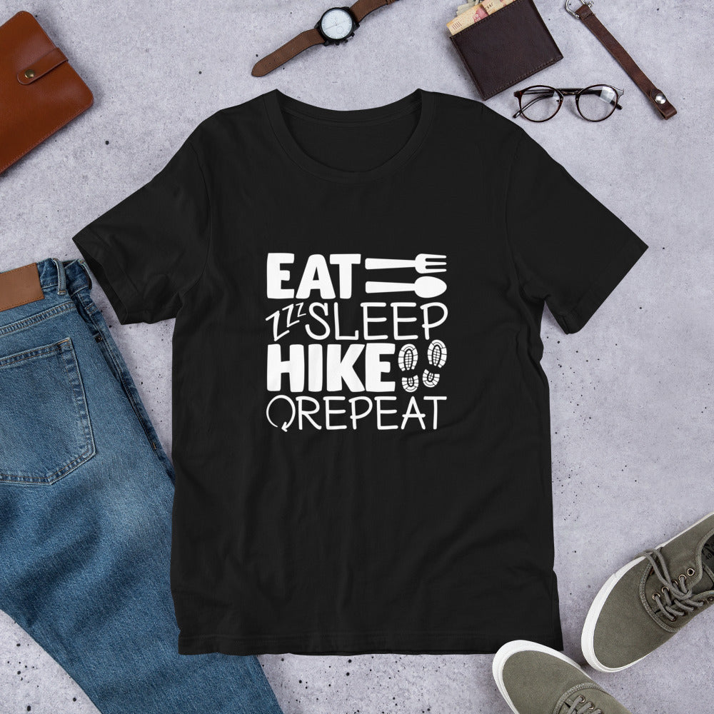 Hiking Shirt, Take a Hike Shirt, Hiking Gifts, Eat Sleep Hike Repeat Short-Sleeve Unisex T-Shirt