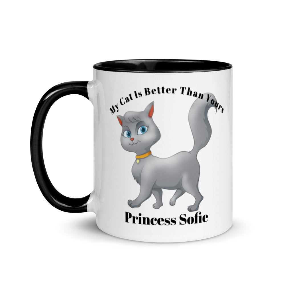 Personalized Cat Mug, Mug for Cat Owners, Gift for Cat Owner, Cat Momma Mug with Color Inside