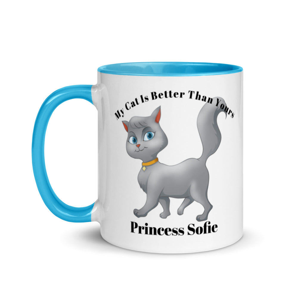 Personalized Cat Mug, Mug for Cat Owners, Gift for Cat Owner, Cat Momma Mug with Color Inside